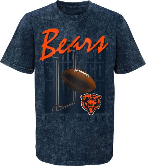 NFL Team Apparel Youth Chicago Bears Headline Mineral Wash Navy T-Shirt product image