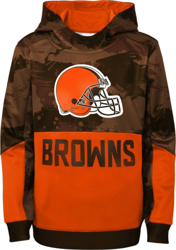 NFL Team Apparel Youth Cleveland Browns Covert Brown/Orange Hoodie product image
