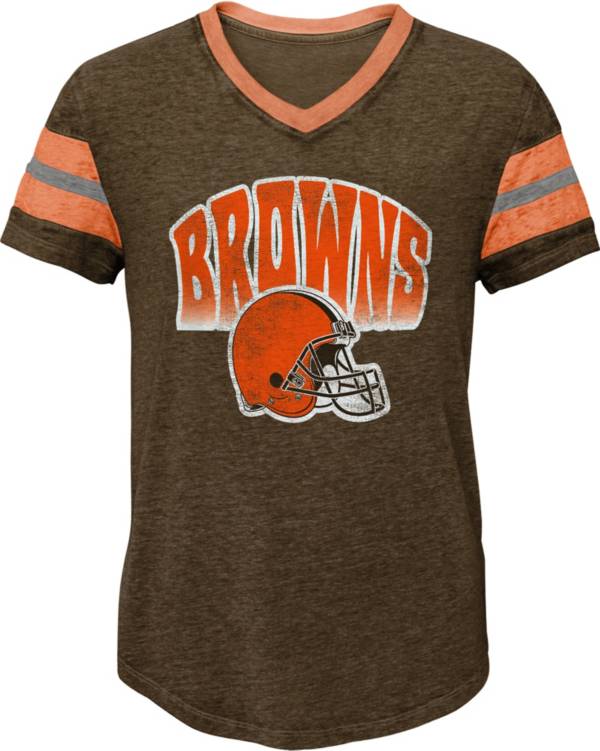 NFL Team Apparel Girls' Cleveland Browns Catch The Wave Brown T-Shirt product image