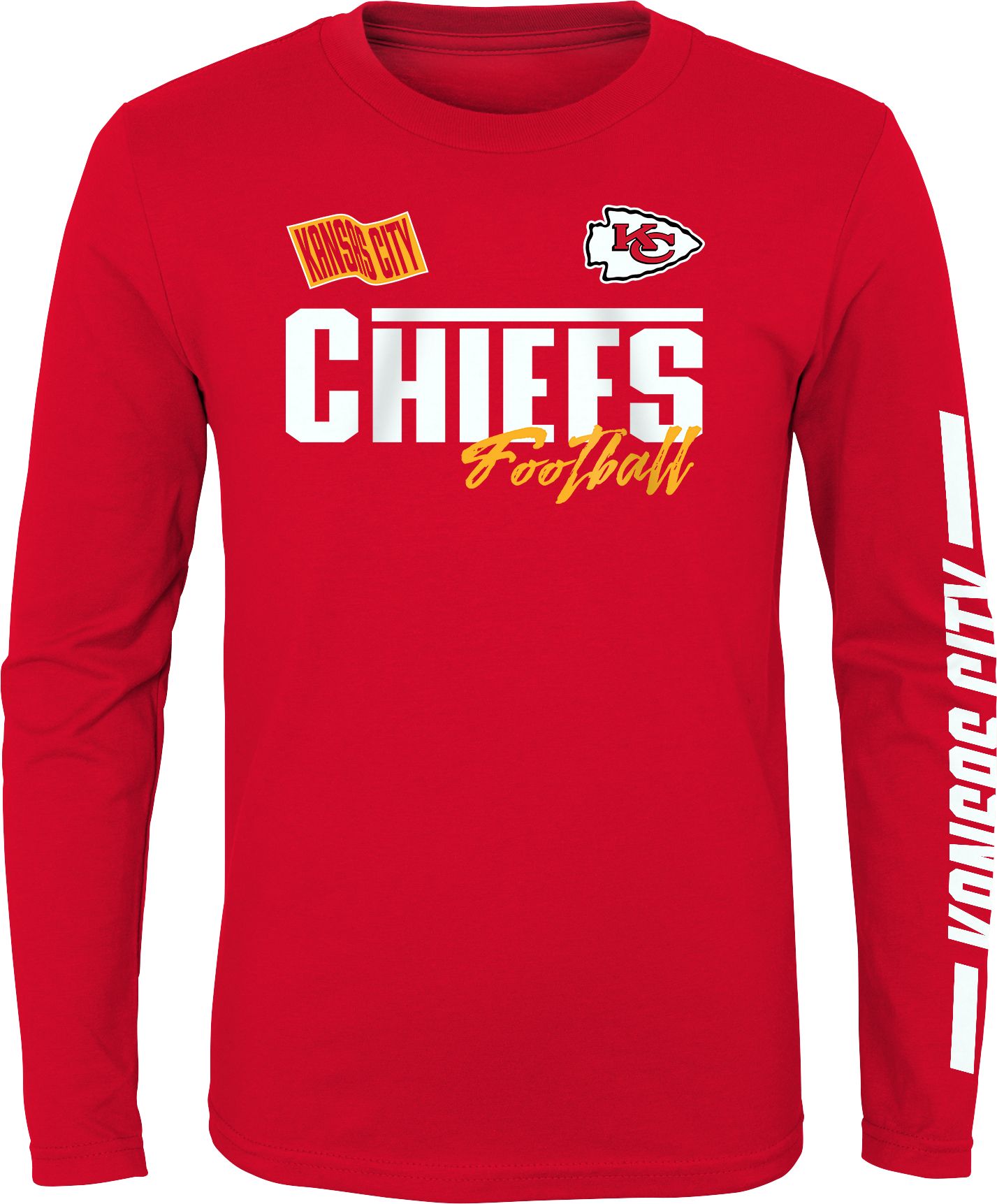 kc chiefs youth long sleeve shirt