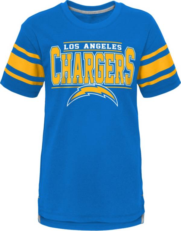 NFL Team Apparel Youth San Diego Chargers Arch Standard T-Shirt SMALL NAVY