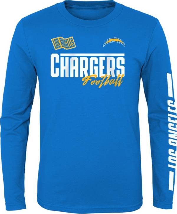 NFL Team Apparel Youth Los Angeles Chargers Race Time Black Long Sleeve T-Shirt product image