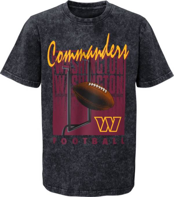 NFL Team Apparel Youth Washington Commanderrs Headline Mineral Wash Black T-Shirt product image
