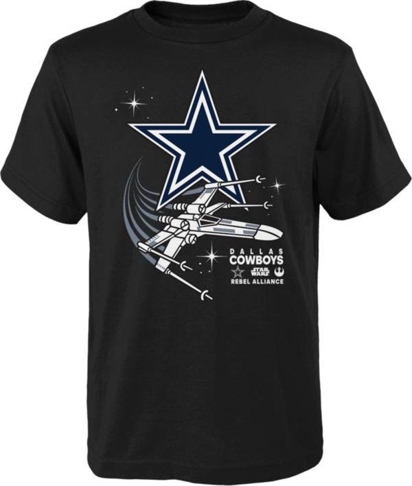 NFL Team Apparel Youth Dallas Cowboys Star Wars Rebel Alliance Black T-Shirt product image