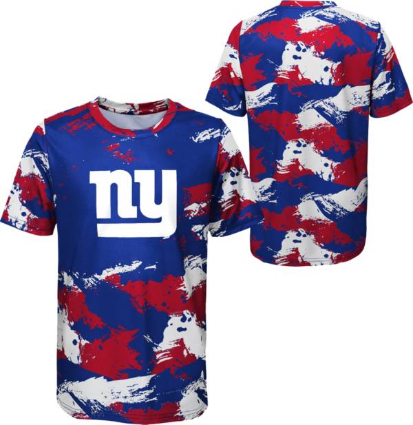 NFL Team Apparel Youth New York Giants Cross Pattern Royal T-Shirt product image