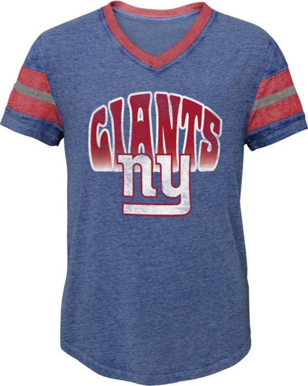 New Era / NFL Team Apparel Women's New York Giants Blue Space Dye V-Neck  T-Shirt