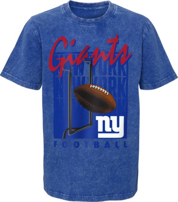 NFL Team Apparel Youth New York Giants Headline Mineral Wash Royal T-Shirt product image