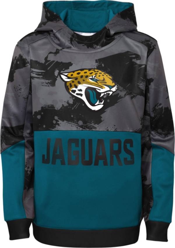 NFL Team Apparel Youth Jacksonville Jaguars Covert Black/Teal Hoodie product image