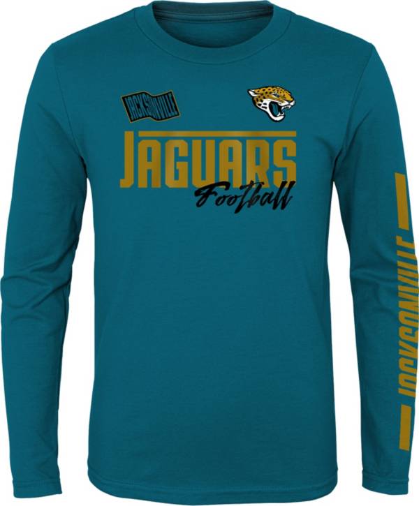 NFL Team Apparel Youth Jacksonville Jaguars Race Time Teal Long Sleeve T-Shirt product image