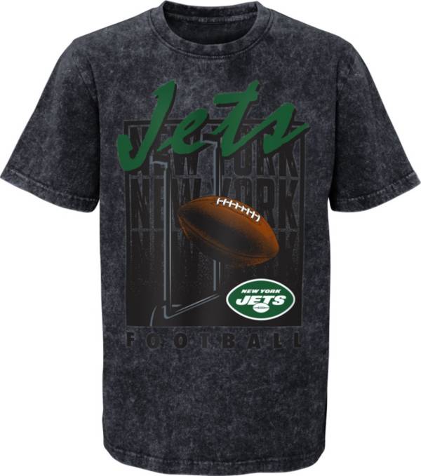 NFL Team Apparel Youth New York Jets Headline Mineral Wash Black T-Shirt product image