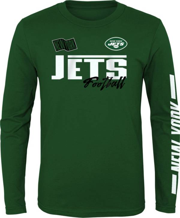 NFL Team Apparel Youth New York Jets Race Time Green Long Sleeve T-Shirt product image