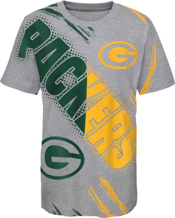 NFL Team Apparel Youth Green Bay Packers Overload Grey T-Shirt product image
