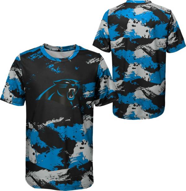 NFL Team Apparel Youth Carolina Panthers Cross Pattern Black T-Shirt product image