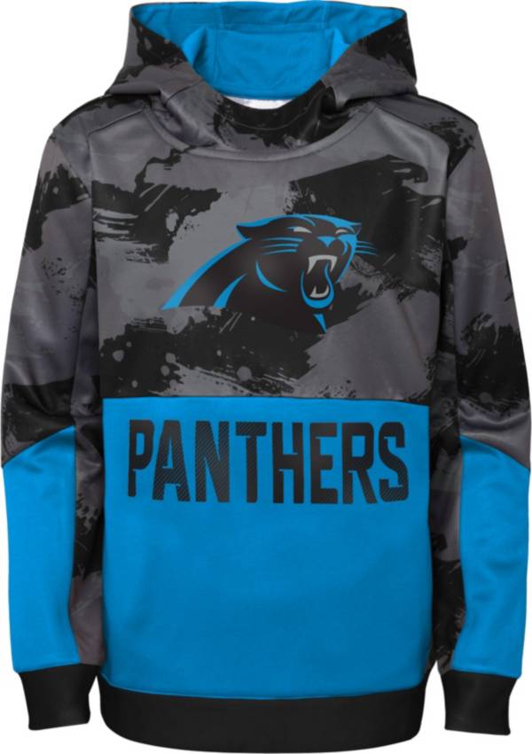 NFL Team Apparel Youth Carolina Panthers Covert Grey Pullover Hoodie product image