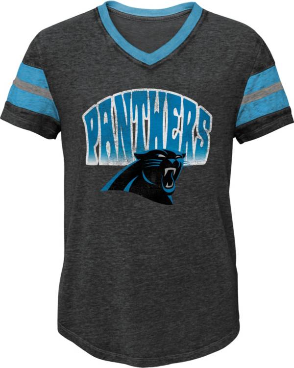 NFL Team Apparel Girls' Carolina Panthers Catch The Wave Black T-Shirt product image
