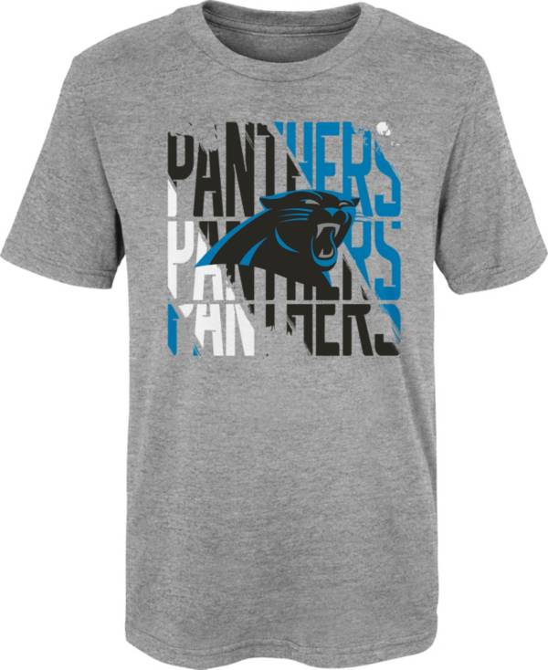 NFL Team Apparel Little Kids' Carolina Panthers Savage Stripes Grey T-Shirt product image