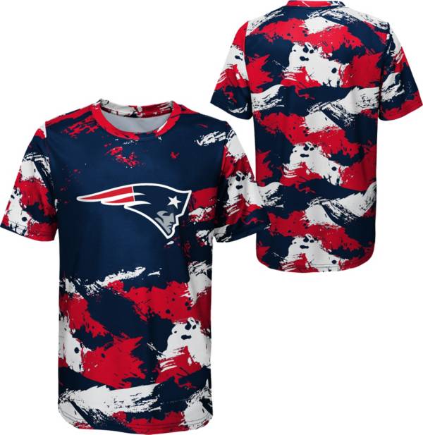 NFL Team Apparel Youth New England Patriots Cross Pattern Navy T-Shirt product image