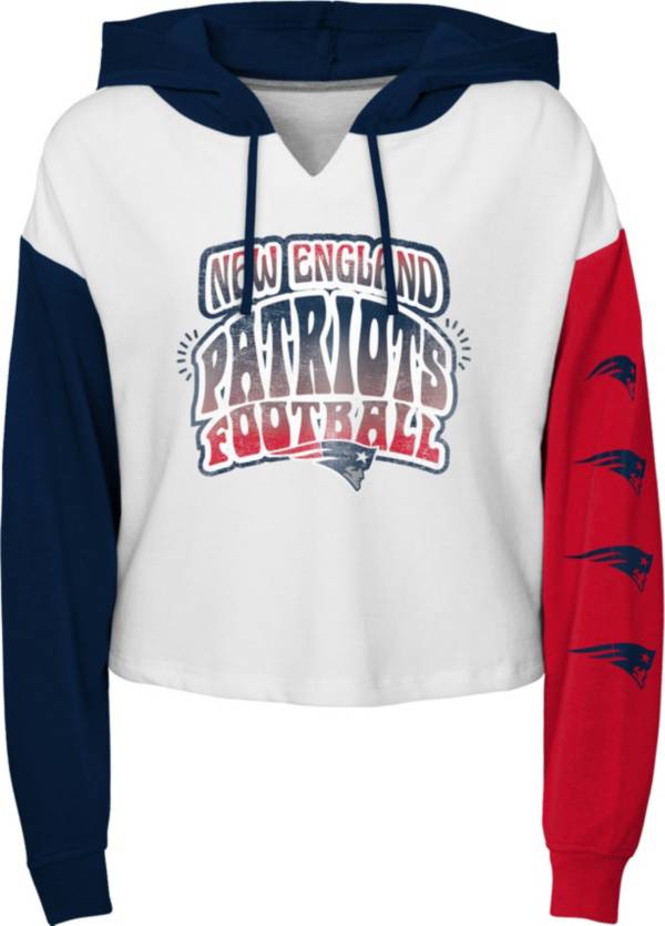 NFL Team Apparel Girls' New England Patriots Color Run White Hoodie product image