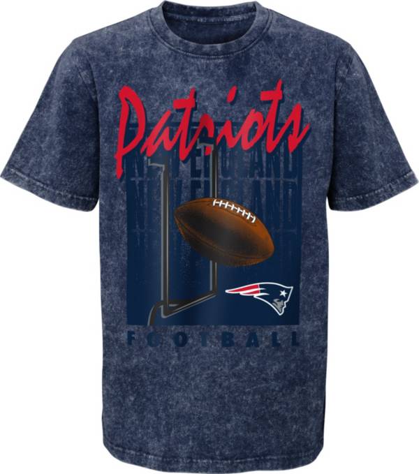 NFL Team Apparel Youth New England Patriots Headline Mineral Wash Navy T- Shirt | Dick's Sporting Goods