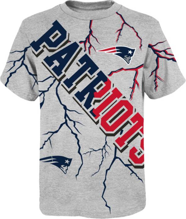 NFL Team Apparel Youth New England Patriots Highlights Grey T-Shirt