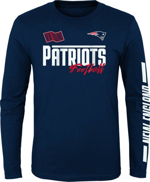 NFL Team Apparel Youth New England Patriots Race Time Navy Long Sleeve T- Shirt | Dick's Sporting Goods