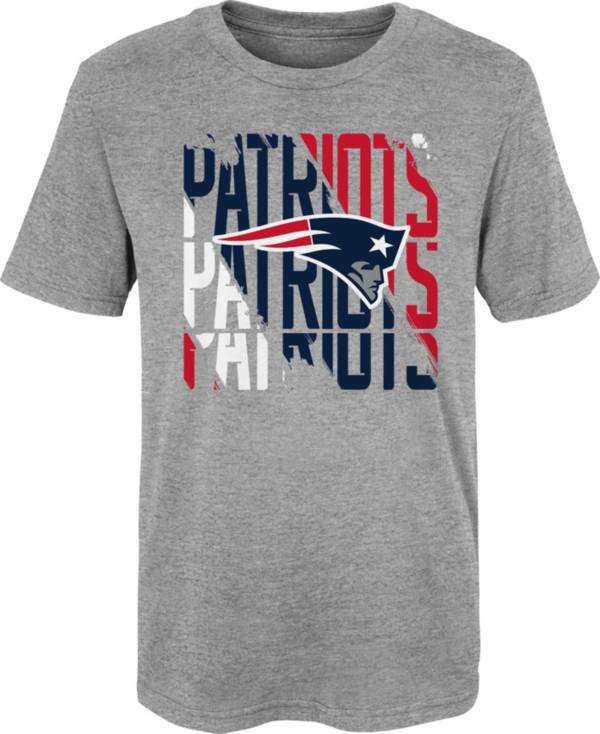 NFL Team Apparel Little Kids' New England Patriots Savage Stripes Grey T-Shirt product image