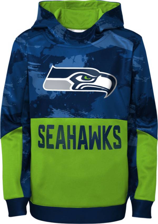 NFL Team Apparel Youth Seattle Seahawks Covert Navy/Green Hoodie product image