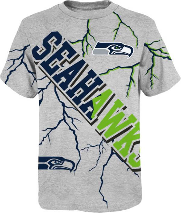 Ethan Pocic Ash Name & Number Logo - #77 Football Seattle Seahawks T-Shirt  Size 40/M