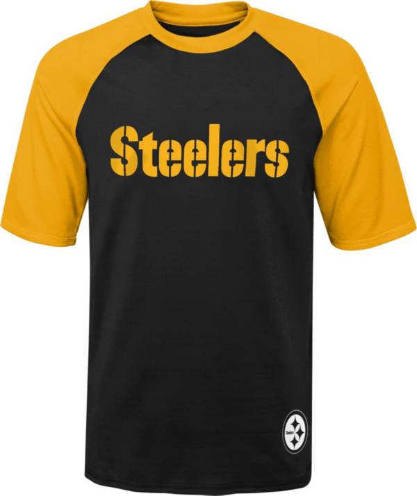 NFL Team Apparel Youth Pittsburgh Steelers Rash Guard Black T-Shirt