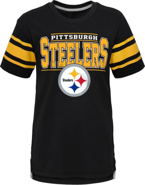 NFL Team Apparel Youth Pittsburgh Steelers Huddle Up Black T-Shirt product image