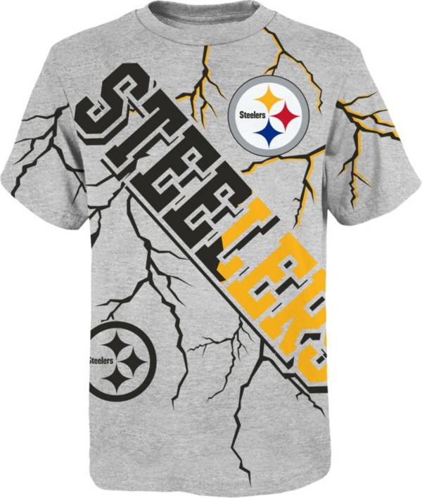 NFL Team Apparel Youth Pittsburgh Steelers Highlights Grey T-Shirt product image