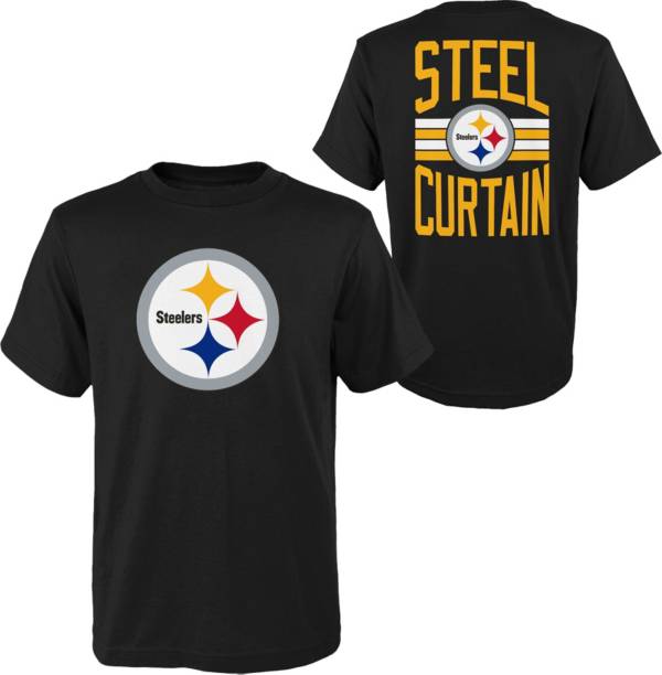 NFL Team Apparel Youth Pittsburgh Steelers Slogan Back Black T-Shirt product image