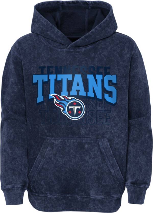 NFL Team Apparel Youth Tennessee Titans Headline Mineral Wash Navy Hoodie product image