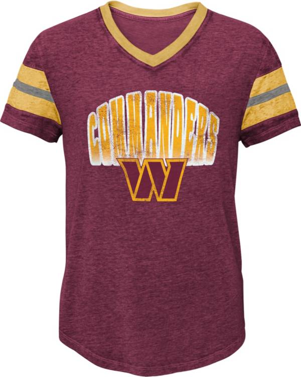 NFL Team Apparel Girls' Washington Commanders Catch The Wave Team Color T-Shirt product image