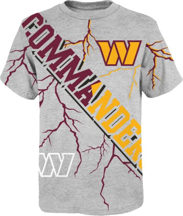 NFL Team Apparel Youth Washington Commanders Highlights Grey T-Shirt product image