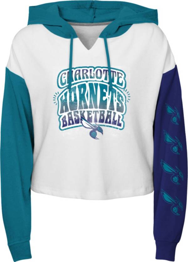Outerstuff Girl's Charlotte Hornets White Color Run Fleece Pullover Hoodie product image