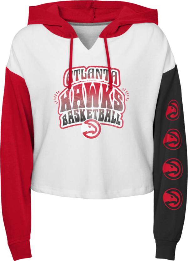 Outerstuff Girl's Atlanta Hawks White Color Run Fleece Pullover Hoodie product image
