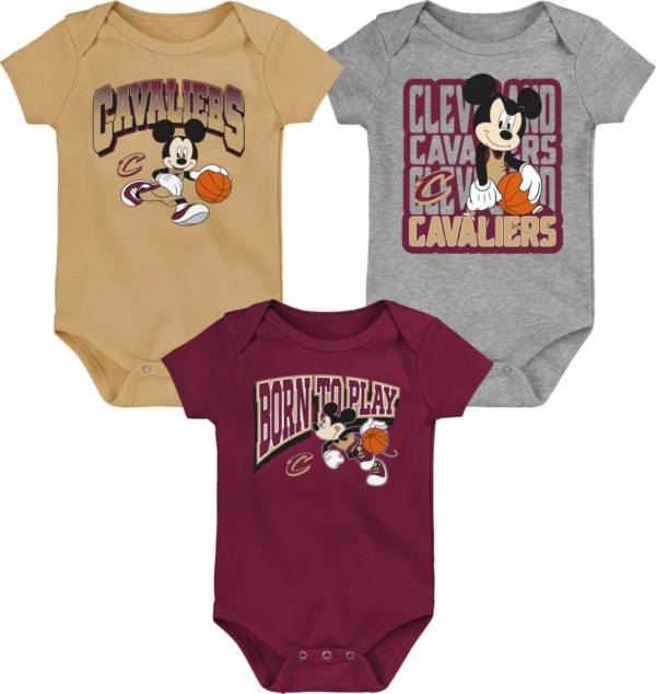 Outerstuff Newborn Cleveland Cavaliers Disney 3-Pack Creeper Set product image