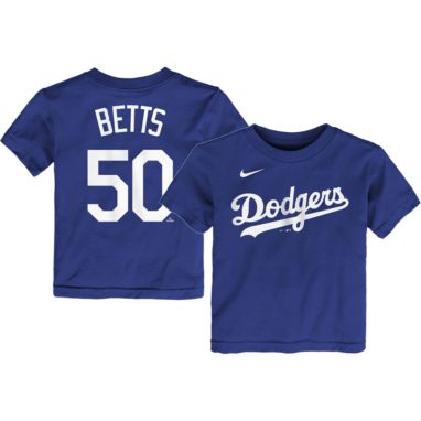 sorry, Nike Toddler Los Angeles Dodgers Mookie Betts #50 Dodger Blue T-Shirt is currently out of stock