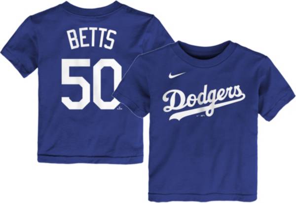 Nike Youth Replica Los Angeles Dodgers Mookie Betts #50 Cool Base Gray  Jersey