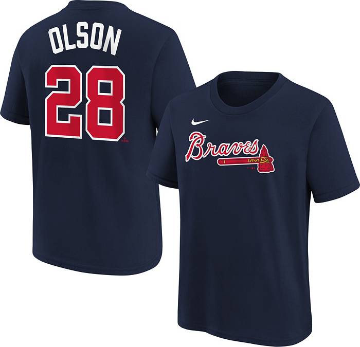 MLB Team Apparel Youth Atlanta Braves Matt Olson #28 Navy T-Shirt
