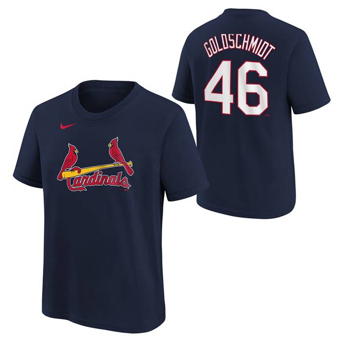 MLB Team Apparel Youth St. Louis Cardinals Paul Goldschmidt #46 Navy T-Shirt