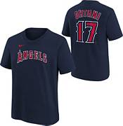 #17 Shohei Ohtani Los Angeles Angels MLB Red Jersey T-Shirt (Large)