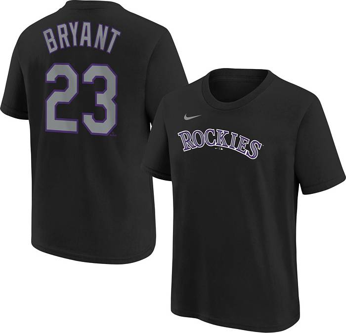 MLB Team Apparel Youth Colorado Rockies Kris Bryant #23 Black T