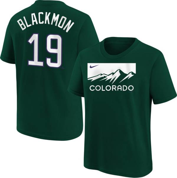 MLB Team Apparel Colorado Rockies Charlie Blackmon #19 Black T-Shirt