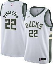 Men's Milwaukee Bucks Khris Middleton #22 Nike White Cream Swingman Jersey  - City Edition