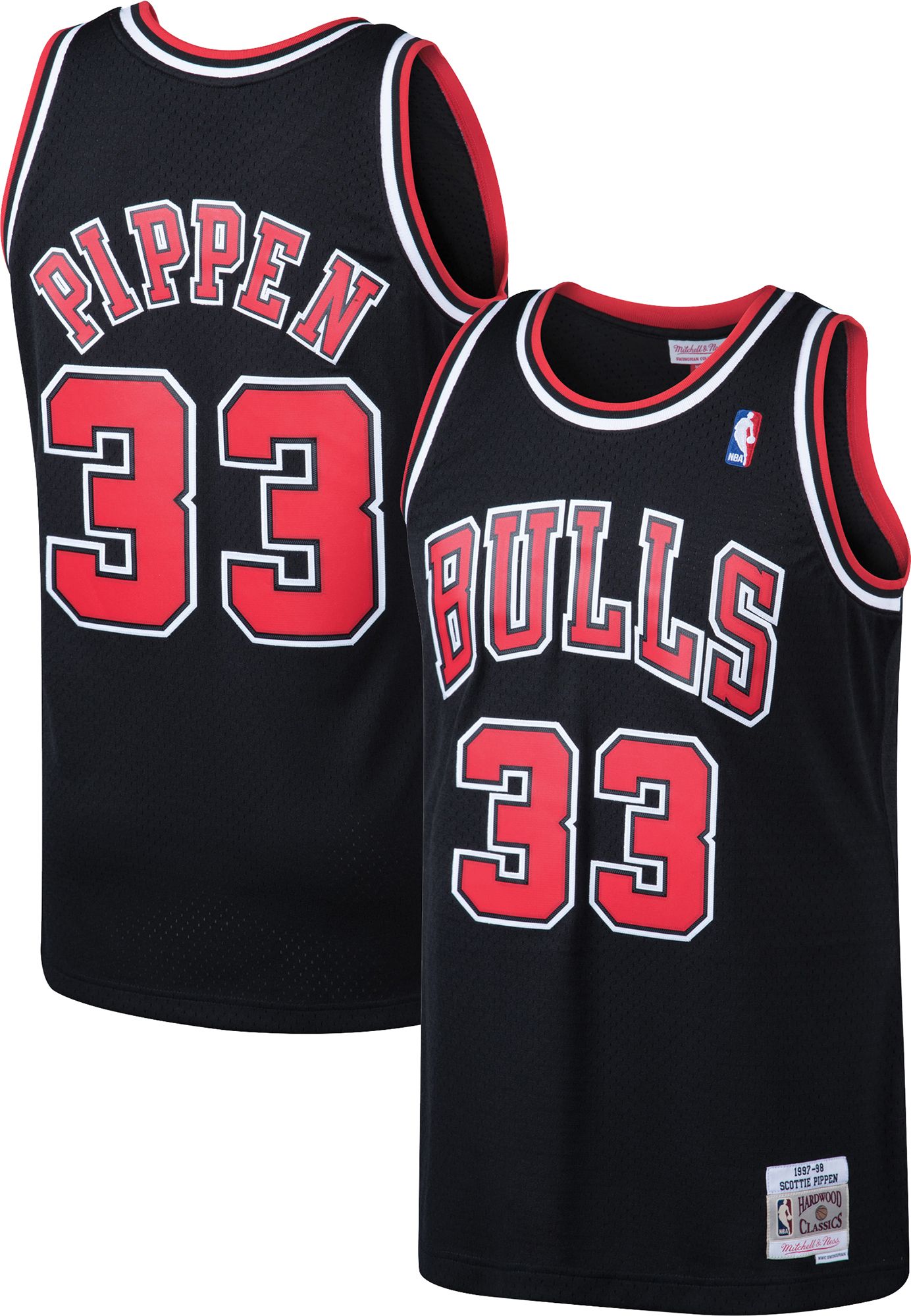 Mitchell & Ness Youth 1997 Chicago Bulls Scottie Pippen #33 Black Hardwood Classics Swingman Jersey product image