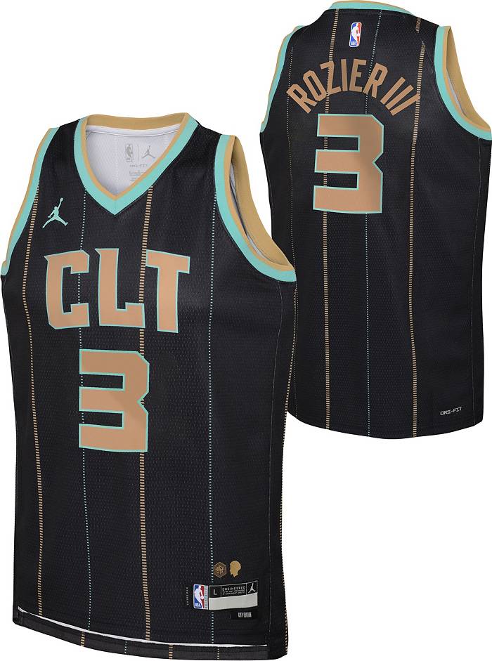 Nike Youth 2022-23 City Edition Charlotte Hornets Terry Rozier #3 Black  Dri-FIT Swingman Jersey