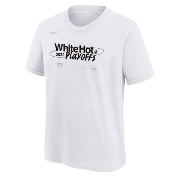 Nike Youth Heat “White Hot Playoffs” White 2022 Playoffs Mantra T- | Sporting Goods