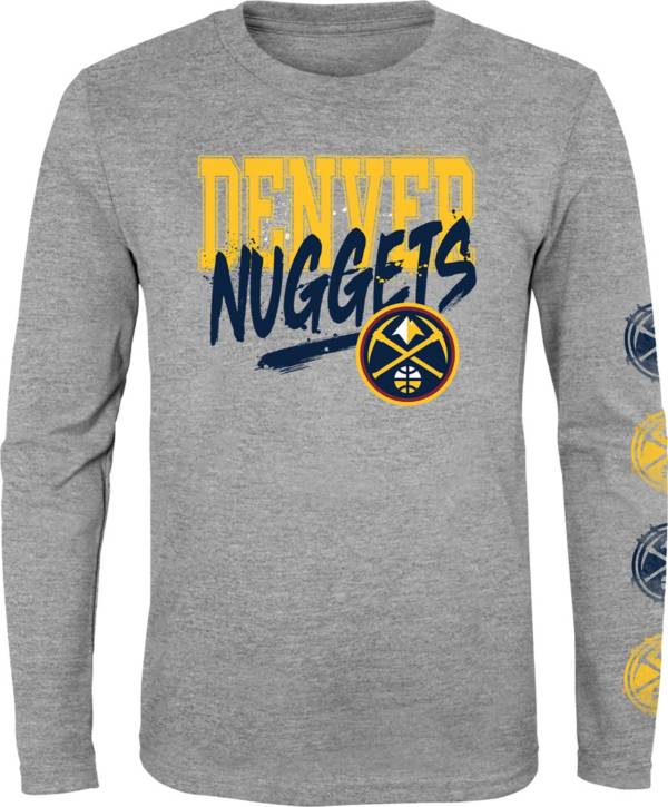 Outerstuff Youth Denver Nuggets Grey Get Busy Long Sleeve Shirt product image